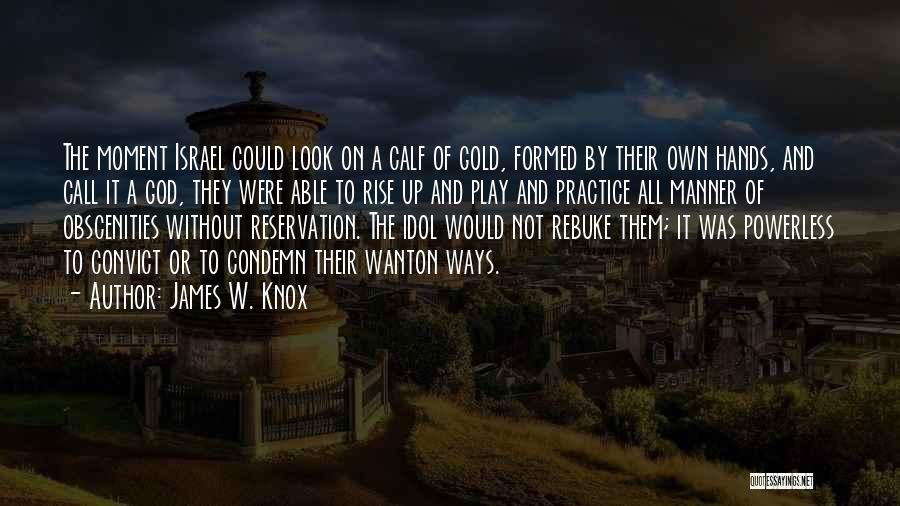 James W. Knox Quotes: The Moment Israel Could Look On A Calf Of Gold, Formed By Their Own Hands, And Call It A God,