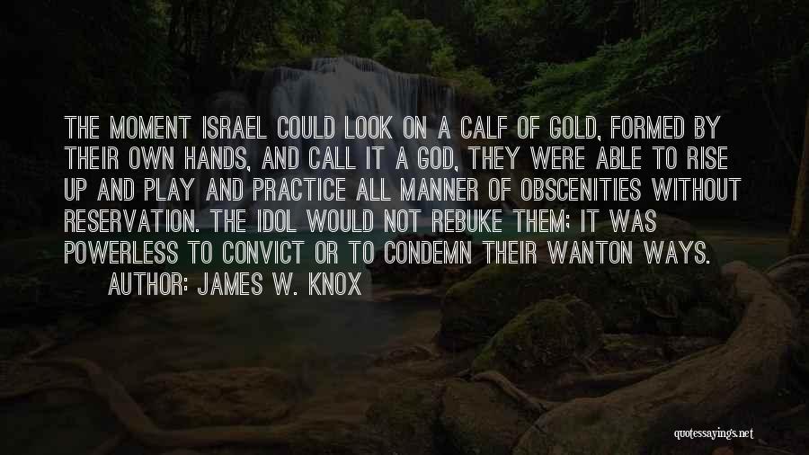 James W. Knox Quotes: The Moment Israel Could Look On A Calf Of Gold, Formed By Their Own Hands, And Call It A God,