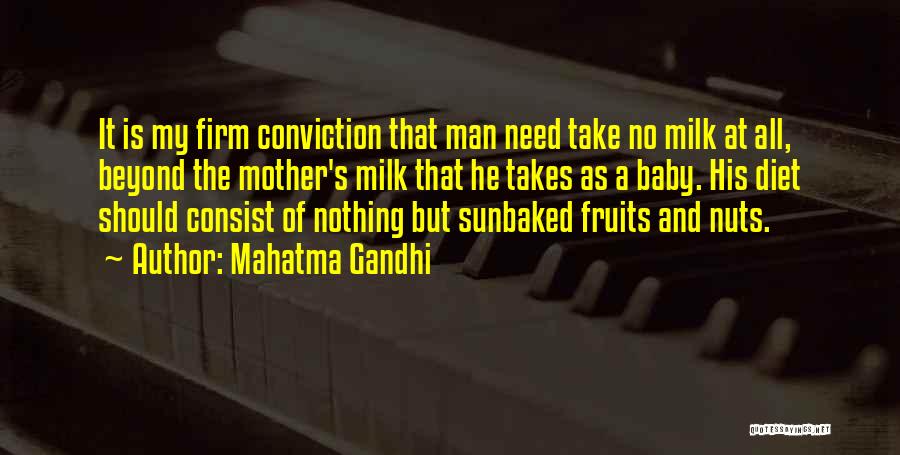 Mahatma Gandhi Quotes: It Is My Firm Conviction That Man Need Take No Milk At All, Beyond The Mother's Milk That He Takes
