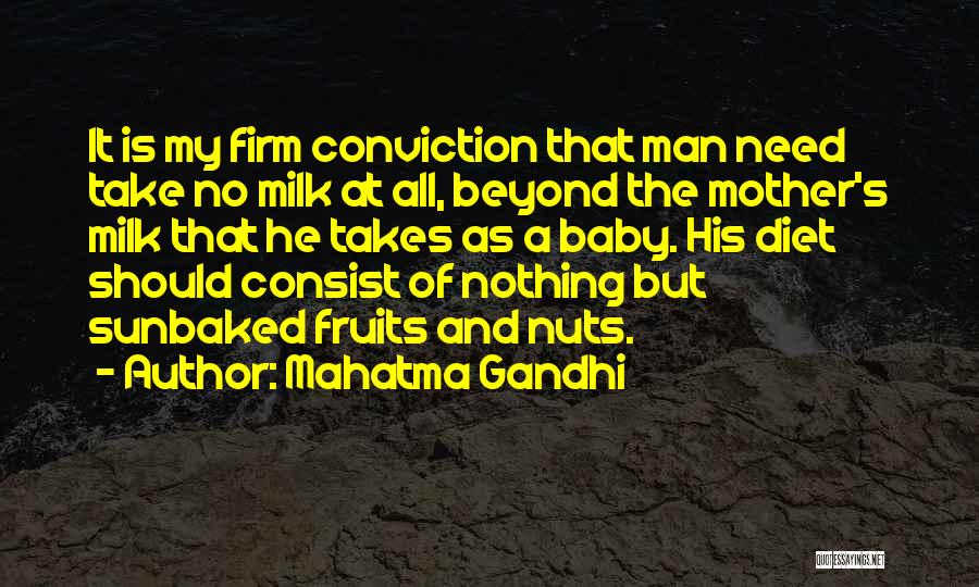 Mahatma Gandhi Quotes: It Is My Firm Conviction That Man Need Take No Milk At All, Beyond The Mother's Milk That He Takes