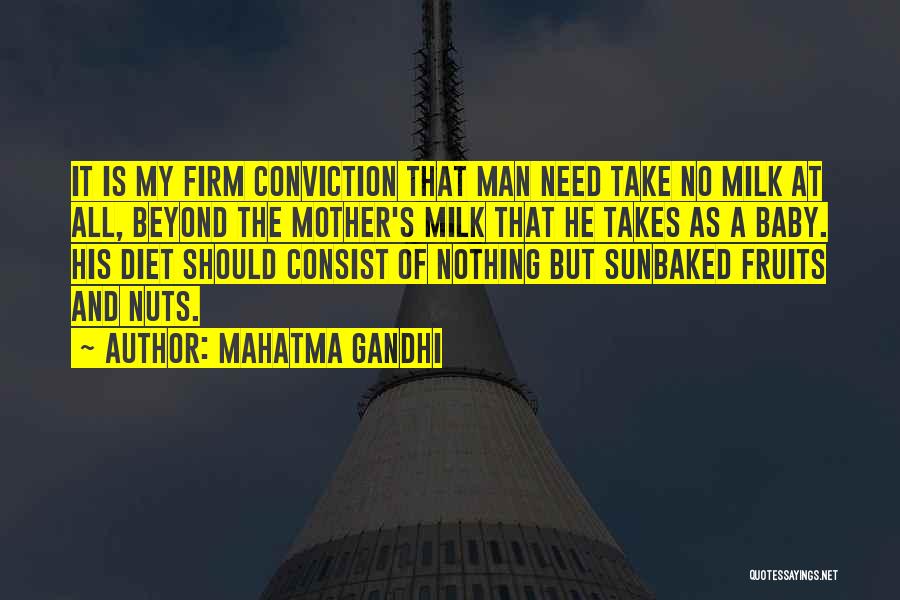 Mahatma Gandhi Quotes: It Is My Firm Conviction That Man Need Take No Milk At All, Beyond The Mother's Milk That He Takes