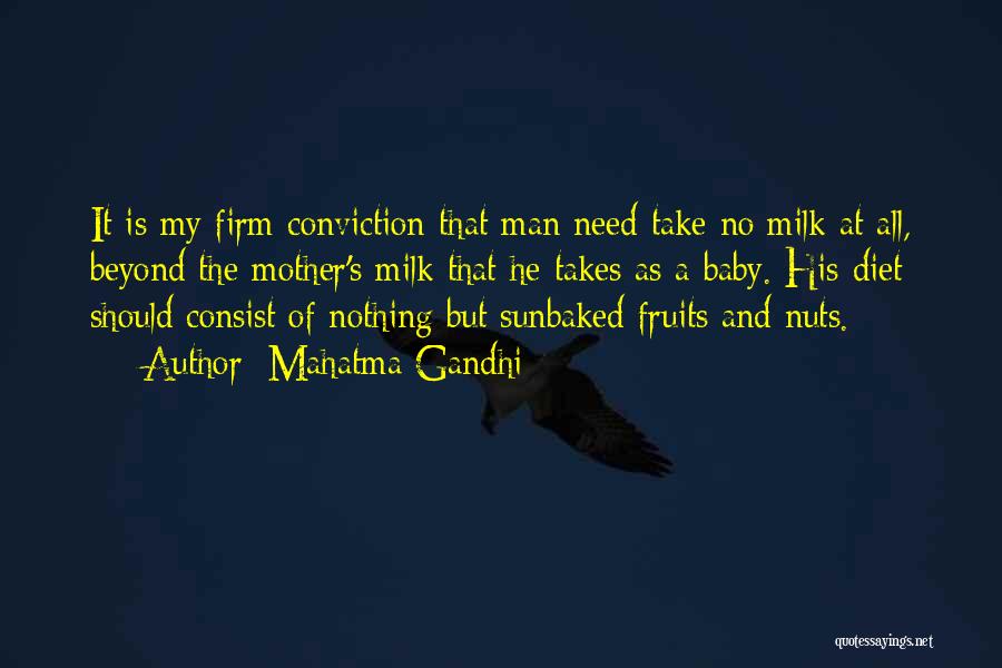 Mahatma Gandhi Quotes: It Is My Firm Conviction That Man Need Take No Milk At All, Beyond The Mother's Milk That He Takes
