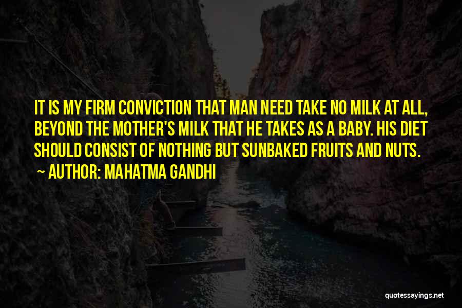 Mahatma Gandhi Quotes: It Is My Firm Conviction That Man Need Take No Milk At All, Beyond The Mother's Milk That He Takes