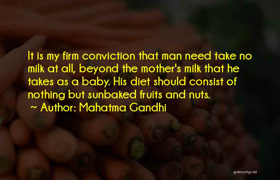 Mahatma Gandhi Quotes: It Is My Firm Conviction That Man Need Take No Milk At All, Beyond The Mother's Milk That He Takes