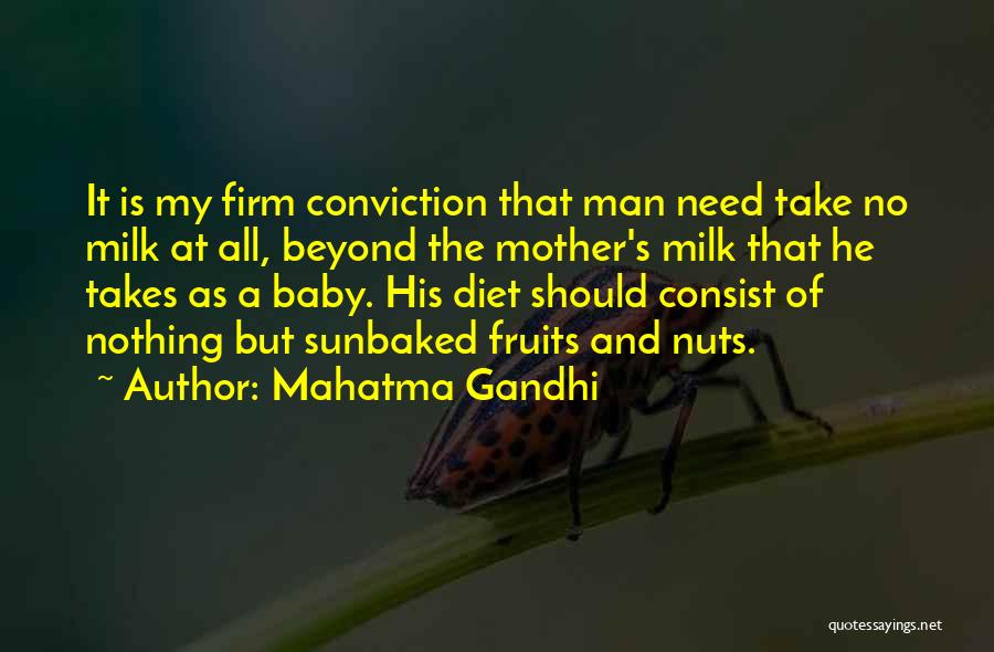 Mahatma Gandhi Quotes: It Is My Firm Conviction That Man Need Take No Milk At All, Beyond The Mother's Milk That He Takes