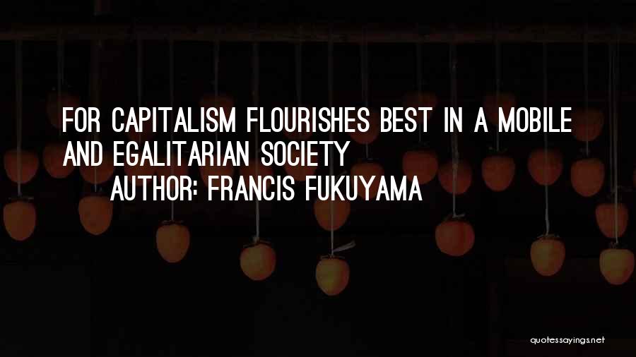 Francis Fukuyama Quotes: For Capitalism Flourishes Best In A Mobile And Egalitarian Society