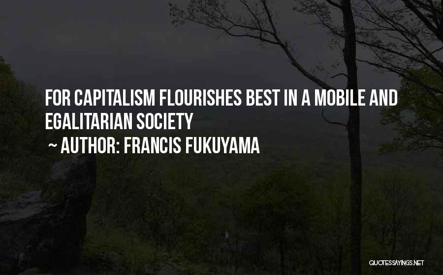 Francis Fukuyama Quotes: For Capitalism Flourishes Best In A Mobile And Egalitarian Society