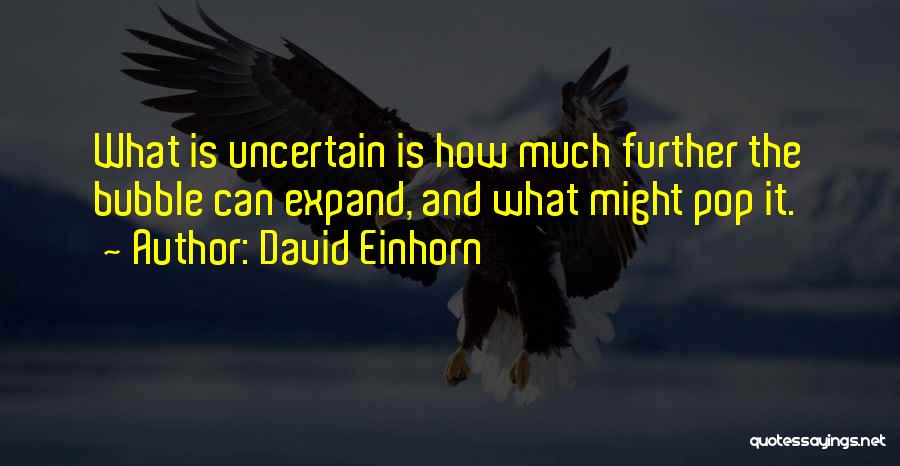 David Einhorn Quotes: What Is Uncertain Is How Much Further The Bubble Can Expand, And What Might Pop It.