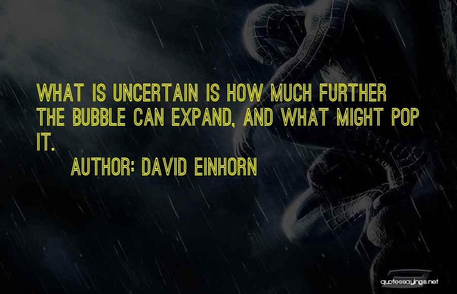 David Einhorn Quotes: What Is Uncertain Is How Much Further The Bubble Can Expand, And What Might Pop It.