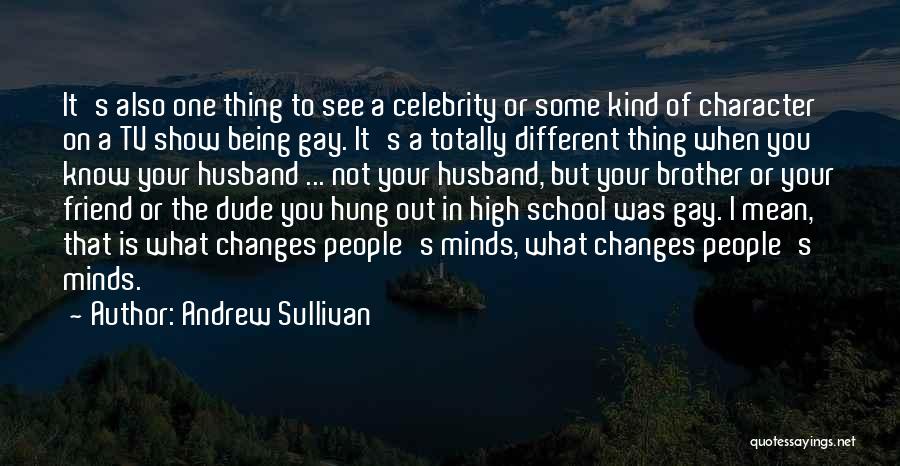 Andrew Sullivan Quotes: It's Also One Thing To See A Celebrity Or Some Kind Of Character On A Tv Show Being Gay. It's