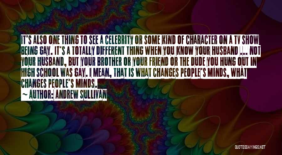 Andrew Sullivan Quotes: It's Also One Thing To See A Celebrity Or Some Kind Of Character On A Tv Show Being Gay. It's