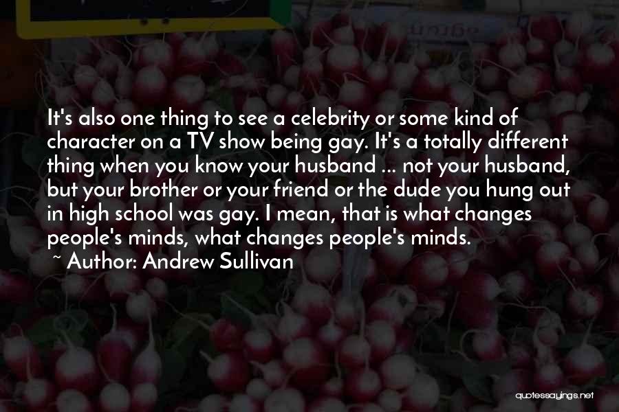 Andrew Sullivan Quotes: It's Also One Thing To See A Celebrity Or Some Kind Of Character On A Tv Show Being Gay. It's