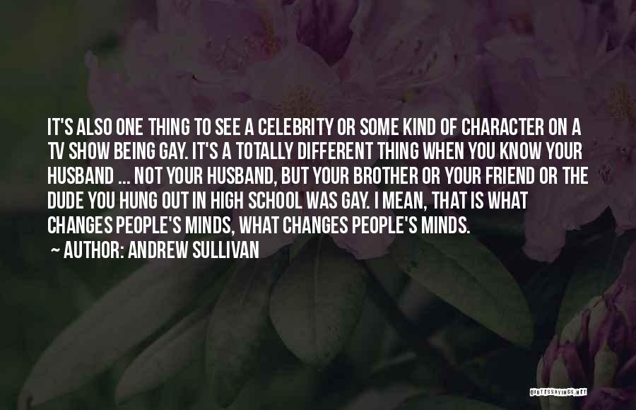 Andrew Sullivan Quotes: It's Also One Thing To See A Celebrity Or Some Kind Of Character On A Tv Show Being Gay. It's