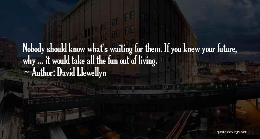 David Llewellyn Quotes: Nobody Should Know What's Waiting For Them. If You Knew Your Future, Why ... It Would Take All The Fun