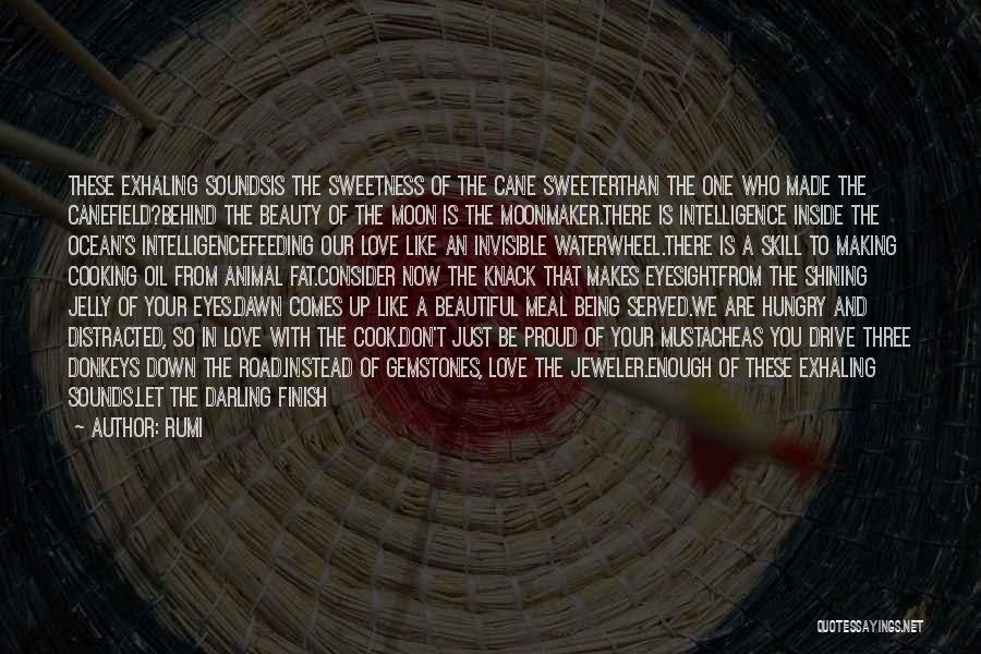 Rumi Quotes: These Exhaling Soundsis The Sweetness Of The Cane Sweeterthan The One Who Made The Canefield?behind The Beauty Of The Moon