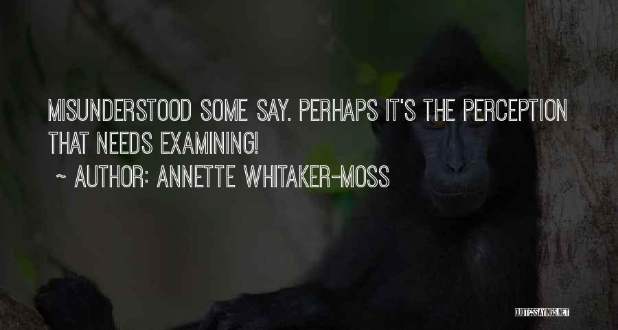 Annette Whitaker-Moss Quotes: Misunderstood Some Say. Perhaps It's The Perception That Needs Examining!
