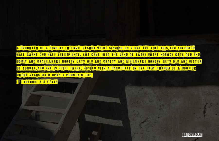 W.B.Yeats Quotes: A Daughter Of A King Of Ireland, Hearda Voice Singing On A May Eve Like This,and Followed Half Awake And