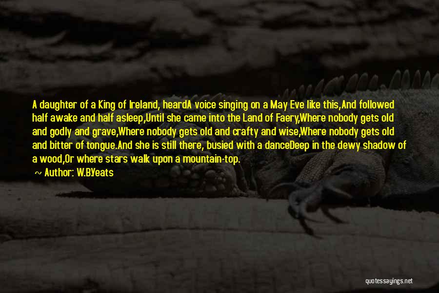 W.B.Yeats Quotes: A Daughter Of A King Of Ireland, Hearda Voice Singing On A May Eve Like This,and Followed Half Awake And