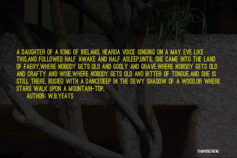 W.B.Yeats Quotes: A Daughter Of A King Of Ireland, Hearda Voice Singing On A May Eve Like This,and Followed Half Awake And