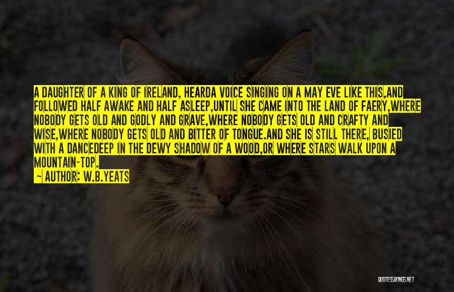 W.B.Yeats Quotes: A Daughter Of A King Of Ireland, Hearda Voice Singing On A May Eve Like This,and Followed Half Awake And