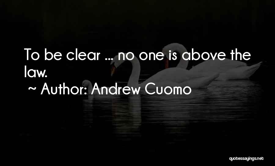 Andrew Cuomo Quotes: To Be Clear ... No One Is Above The Law.