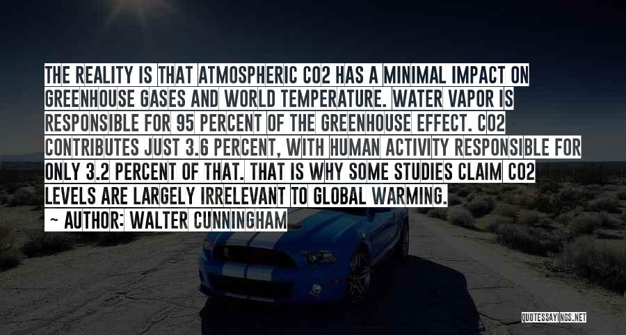 Walter Cunningham Quotes: The Reality Is That Atmospheric Co2 Has A Minimal Impact On Greenhouse Gases And World Temperature. Water Vapor Is Responsible
