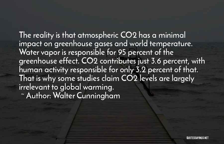 Walter Cunningham Quotes: The Reality Is That Atmospheric Co2 Has A Minimal Impact On Greenhouse Gases And World Temperature. Water Vapor Is Responsible