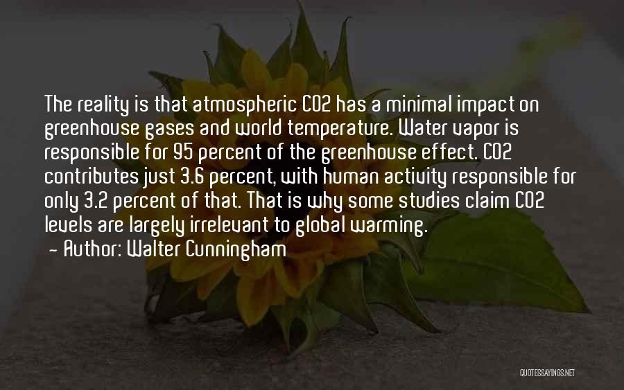 Walter Cunningham Quotes: The Reality Is That Atmospheric Co2 Has A Minimal Impact On Greenhouse Gases And World Temperature. Water Vapor Is Responsible