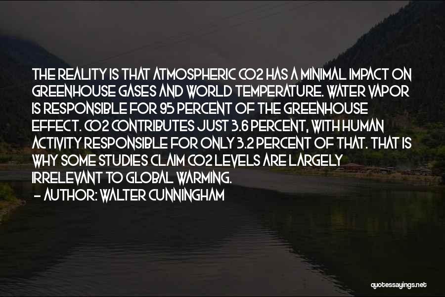 Walter Cunningham Quotes: The Reality Is That Atmospheric Co2 Has A Minimal Impact On Greenhouse Gases And World Temperature. Water Vapor Is Responsible