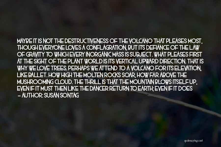 Susan Sontag Quotes: Maybe It Is Not The Destructiveness Of The Volcano That Pleases Most, Though Everyone Loves A Conflagration, But Its Defiance