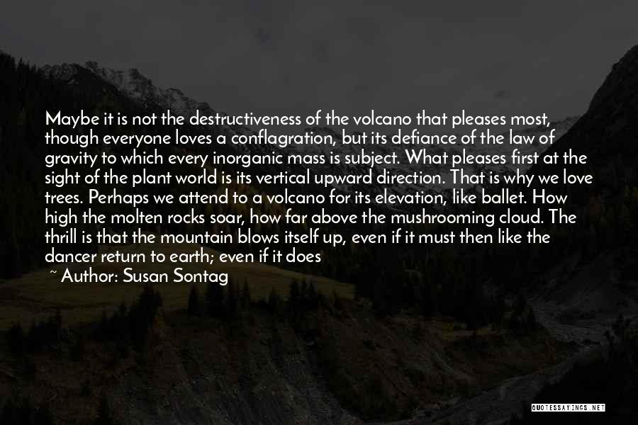 Susan Sontag Quotes: Maybe It Is Not The Destructiveness Of The Volcano That Pleases Most, Though Everyone Loves A Conflagration, But Its Defiance