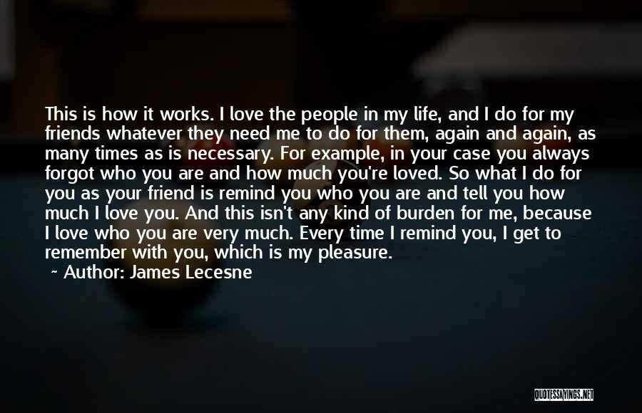 James Lecesne Quotes: This Is How It Works. I Love The People In My Life, And I Do For My Friends Whatever They