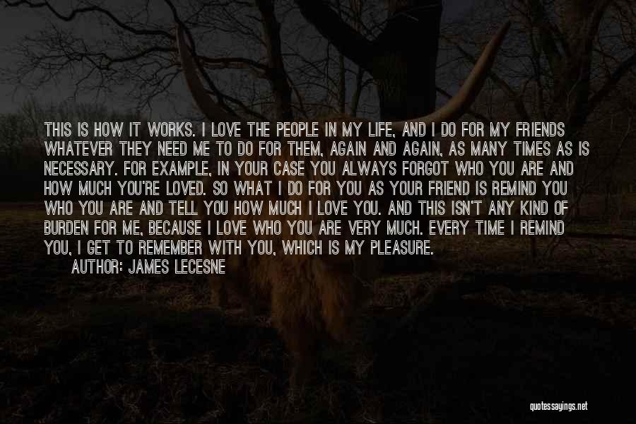 James Lecesne Quotes: This Is How It Works. I Love The People In My Life, And I Do For My Friends Whatever They