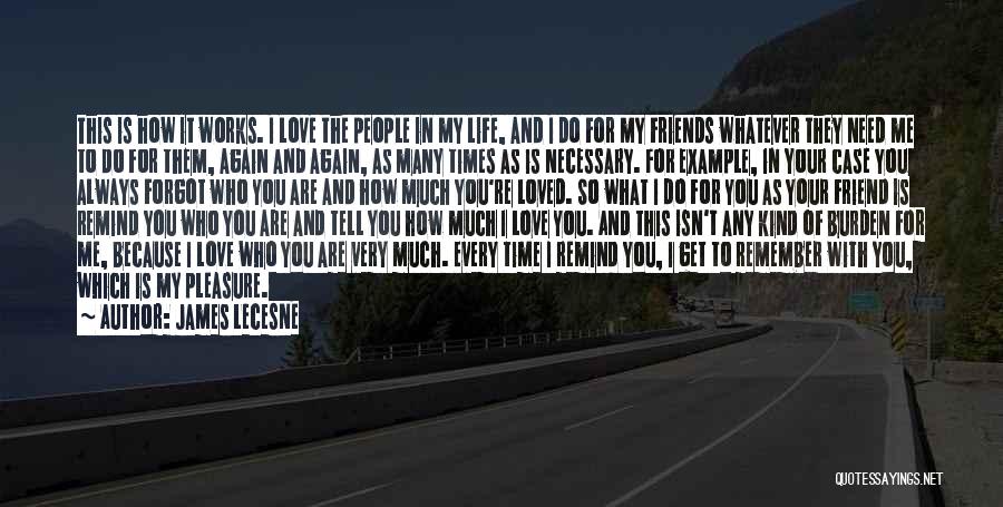 James Lecesne Quotes: This Is How It Works. I Love The People In My Life, And I Do For My Friends Whatever They