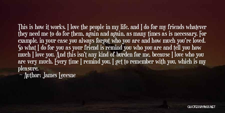 James Lecesne Quotes: This Is How It Works. I Love The People In My Life, And I Do For My Friends Whatever They