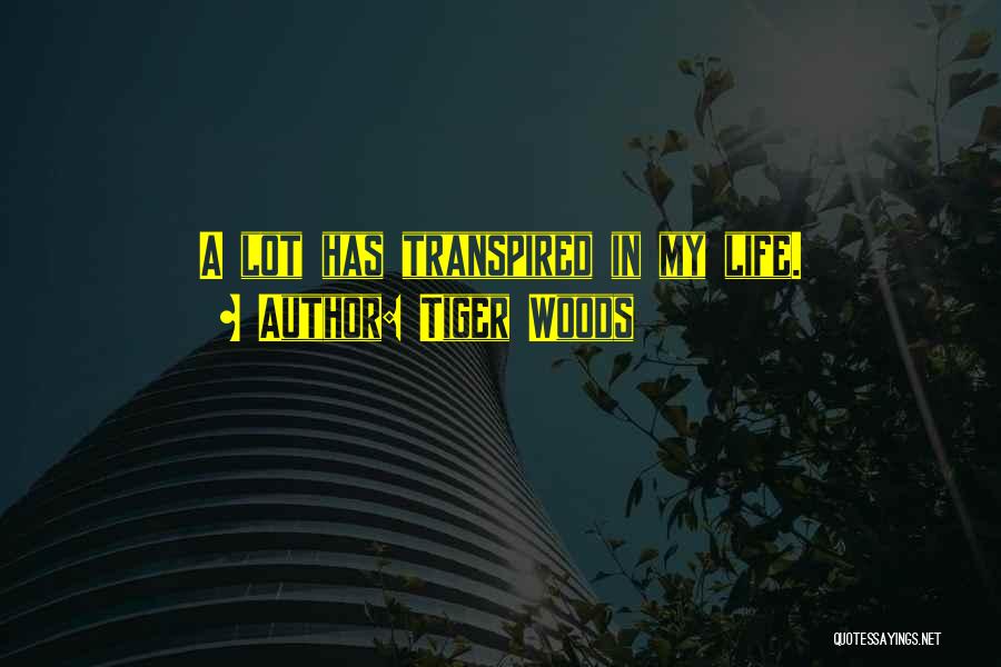 Tiger Woods Quotes: A Lot Has Transpired In My Life.