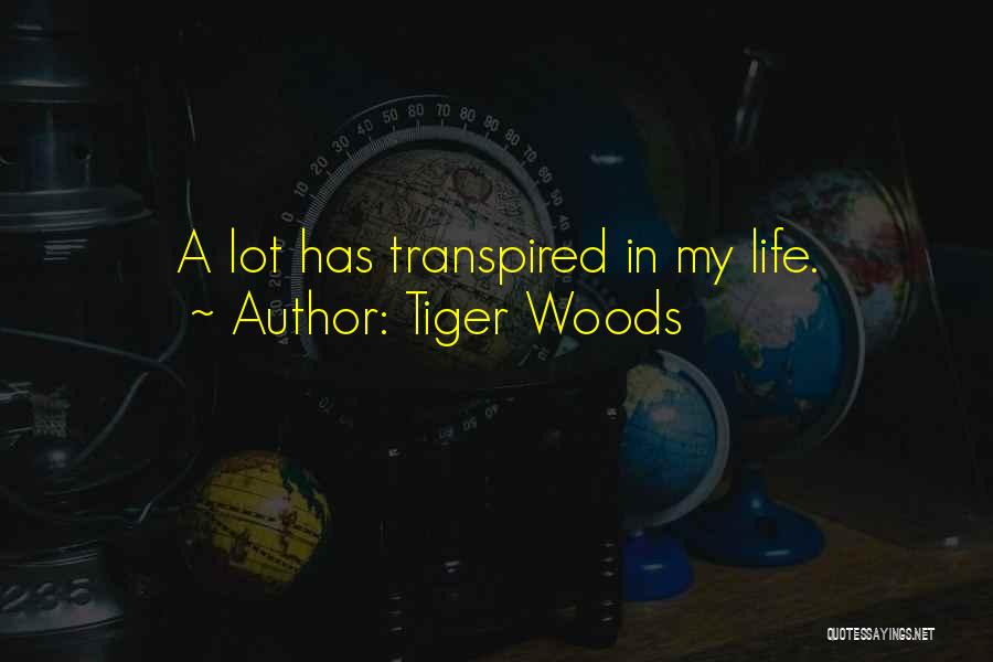 Tiger Woods Quotes: A Lot Has Transpired In My Life.