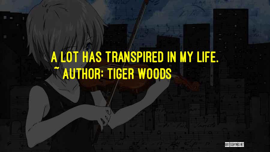 Tiger Woods Quotes: A Lot Has Transpired In My Life.