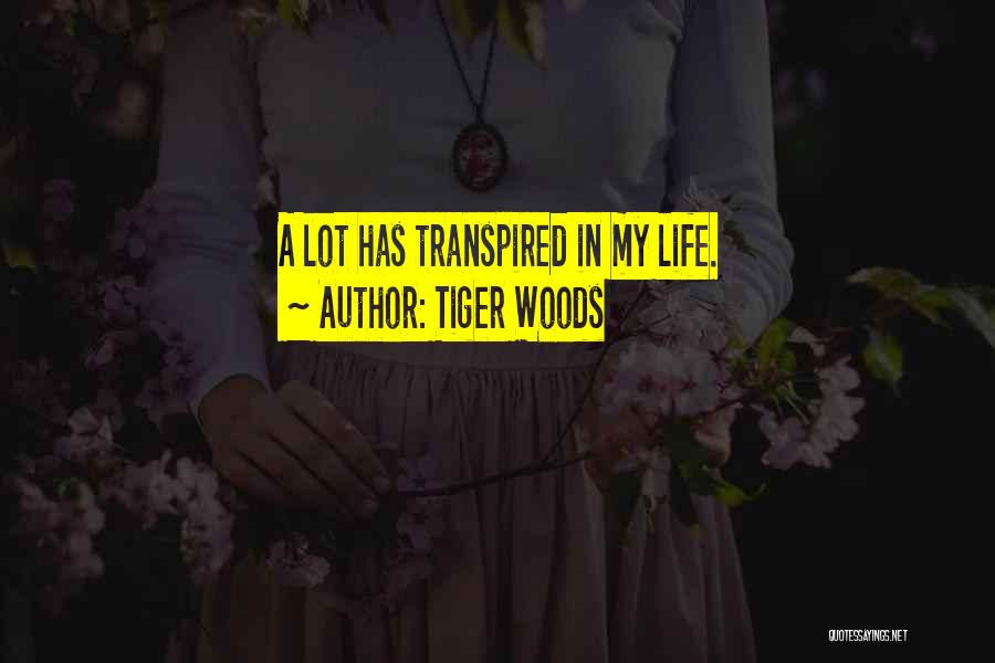 Tiger Woods Quotes: A Lot Has Transpired In My Life.