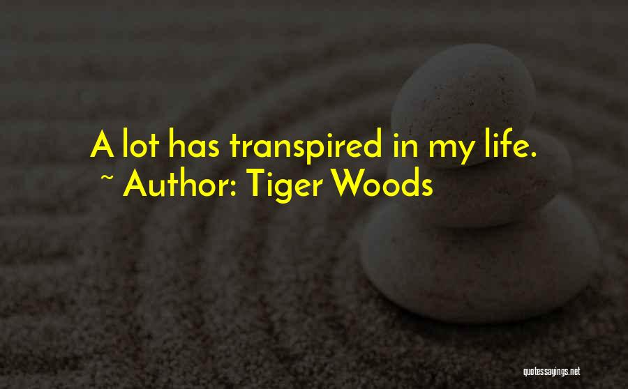 Tiger Woods Quotes: A Lot Has Transpired In My Life.