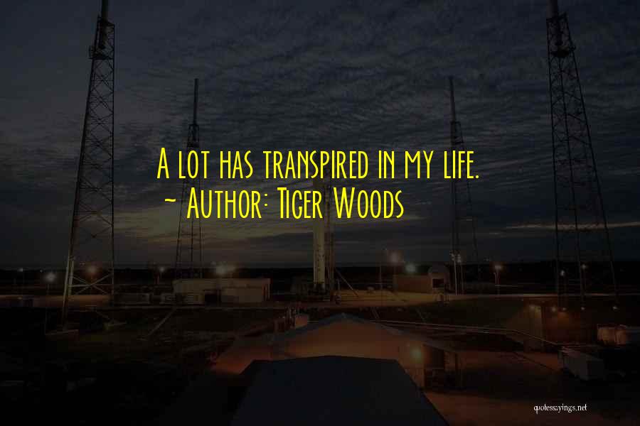 Tiger Woods Quotes: A Lot Has Transpired In My Life.