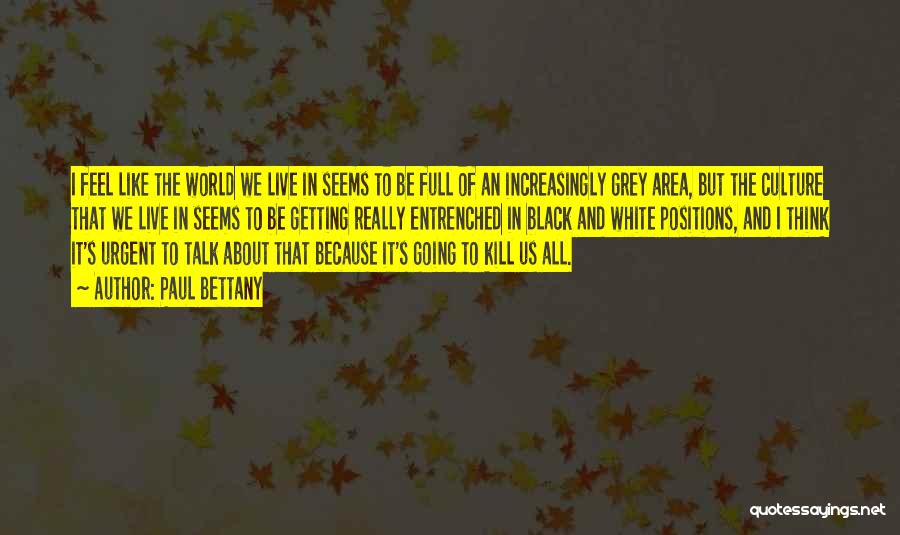 Paul Bettany Quotes: I Feel Like The World We Live In Seems To Be Full Of An Increasingly Grey Area, But The Culture
