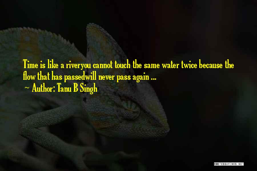 Tanu B Singh Quotes: Time Is Like A Riveryou Cannot Touch The Same Water Twice Because The Flow That Has Passedwill Never Pass Again