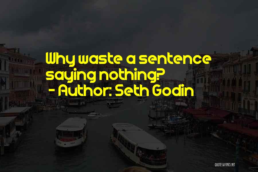 Seth Godin Quotes: Why Waste A Sentence Saying Nothing?