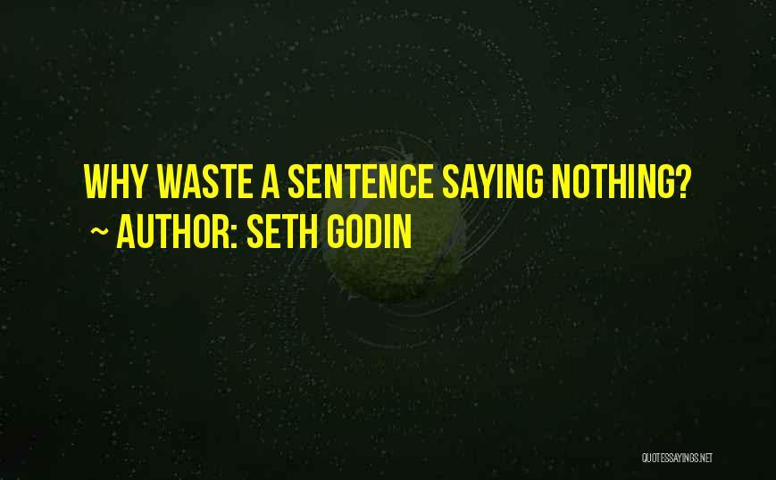 Seth Godin Quotes: Why Waste A Sentence Saying Nothing?