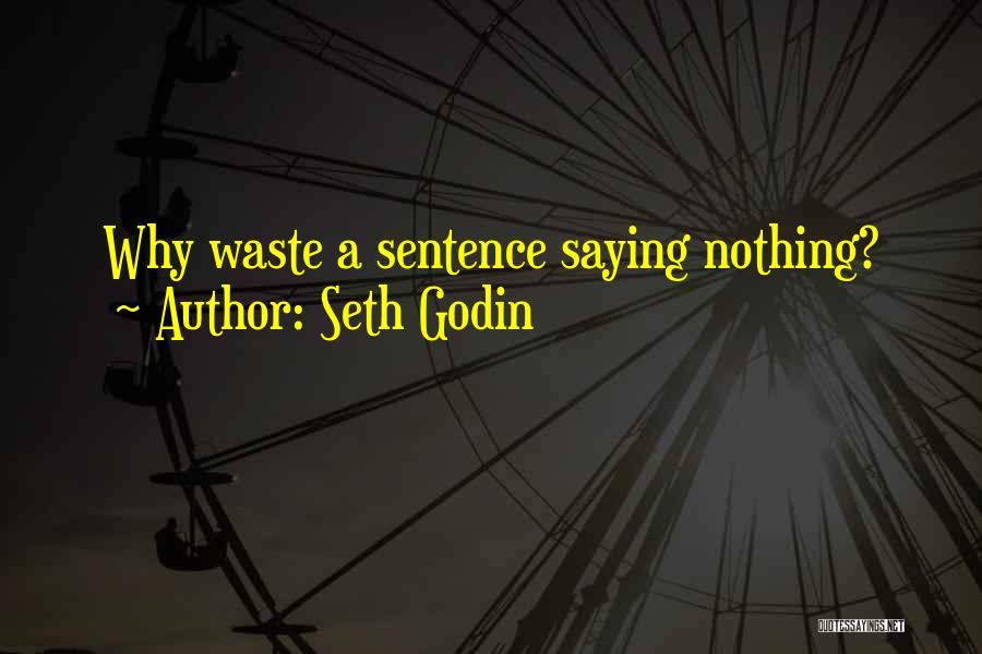 Seth Godin Quotes: Why Waste A Sentence Saying Nothing?