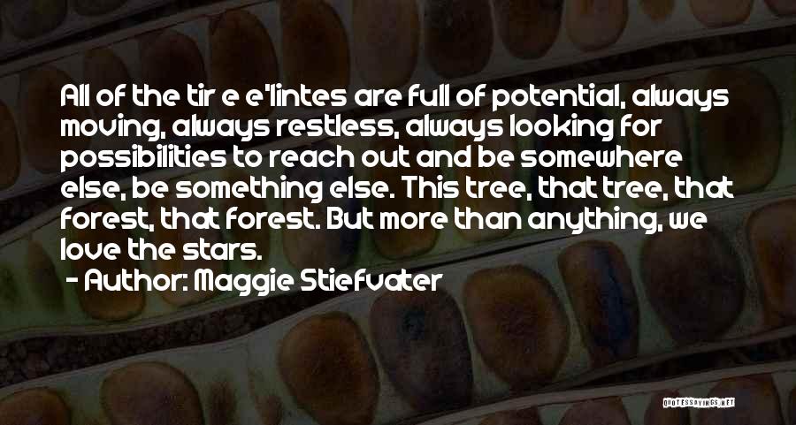 Maggie Stiefvater Quotes: All Of The Tir E E'lintes Are Full Of Potential, Always Moving, Always Restless, Always Looking For Possibilities To Reach