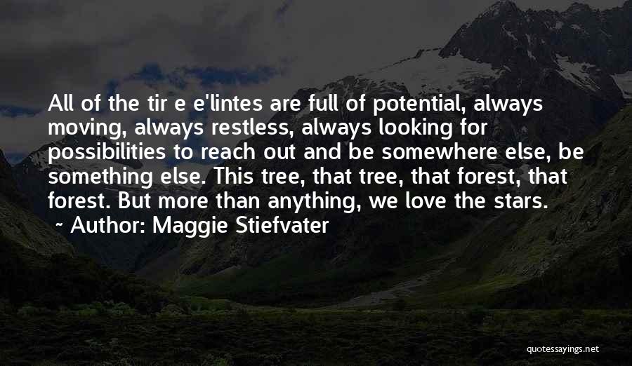 Maggie Stiefvater Quotes: All Of The Tir E E'lintes Are Full Of Potential, Always Moving, Always Restless, Always Looking For Possibilities To Reach