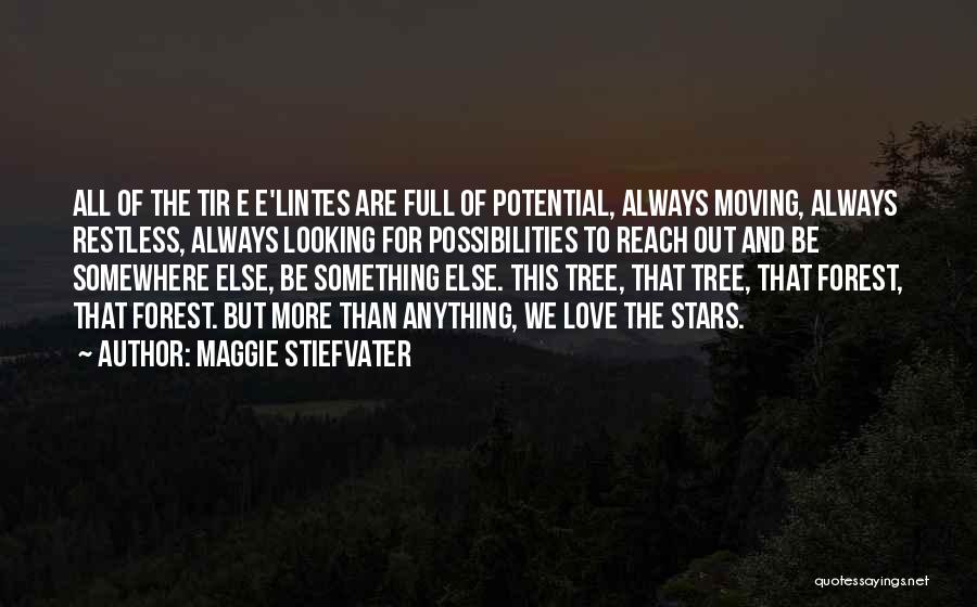 Maggie Stiefvater Quotes: All Of The Tir E E'lintes Are Full Of Potential, Always Moving, Always Restless, Always Looking For Possibilities To Reach