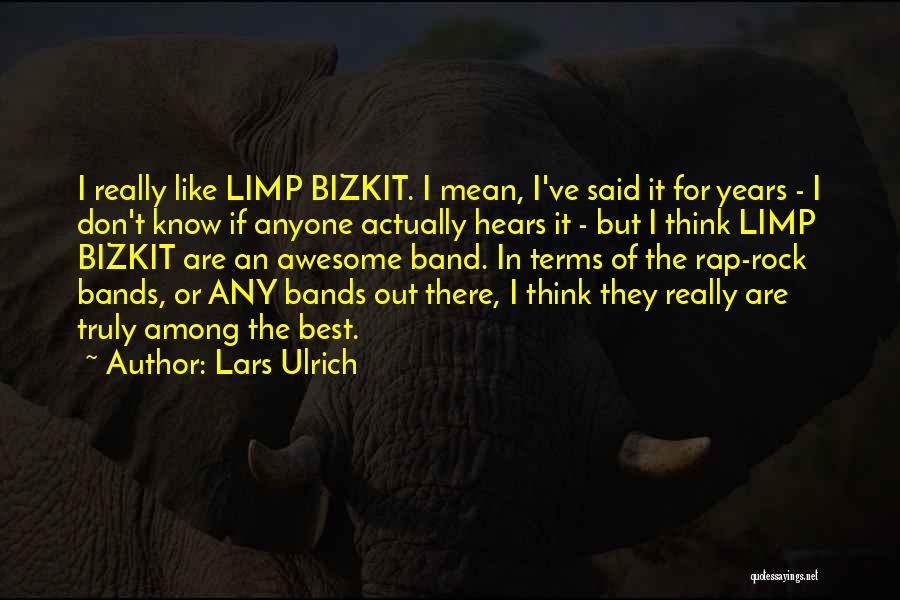 Lars Ulrich Quotes: I Really Like Limp Bizkit. I Mean, I've Said It For Years - I Don't Know If Anyone Actually Hears